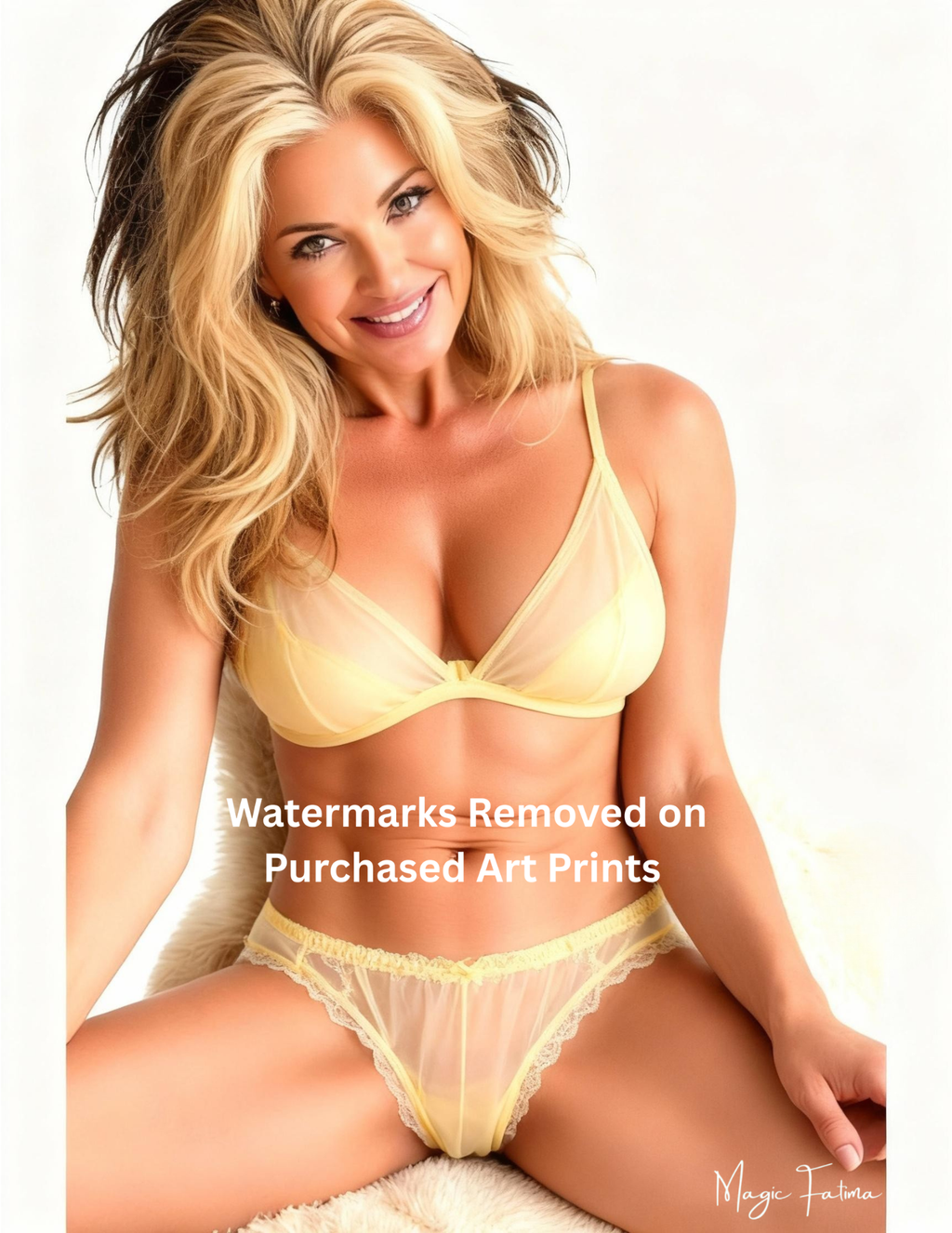 Magic Fatima's Premium Glamourous Risque Female 8.5" x 11" Ultra Glossy Art Print with Version 2 included