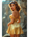 Woman in a yellow dress standing outdoors with nude version 2 included