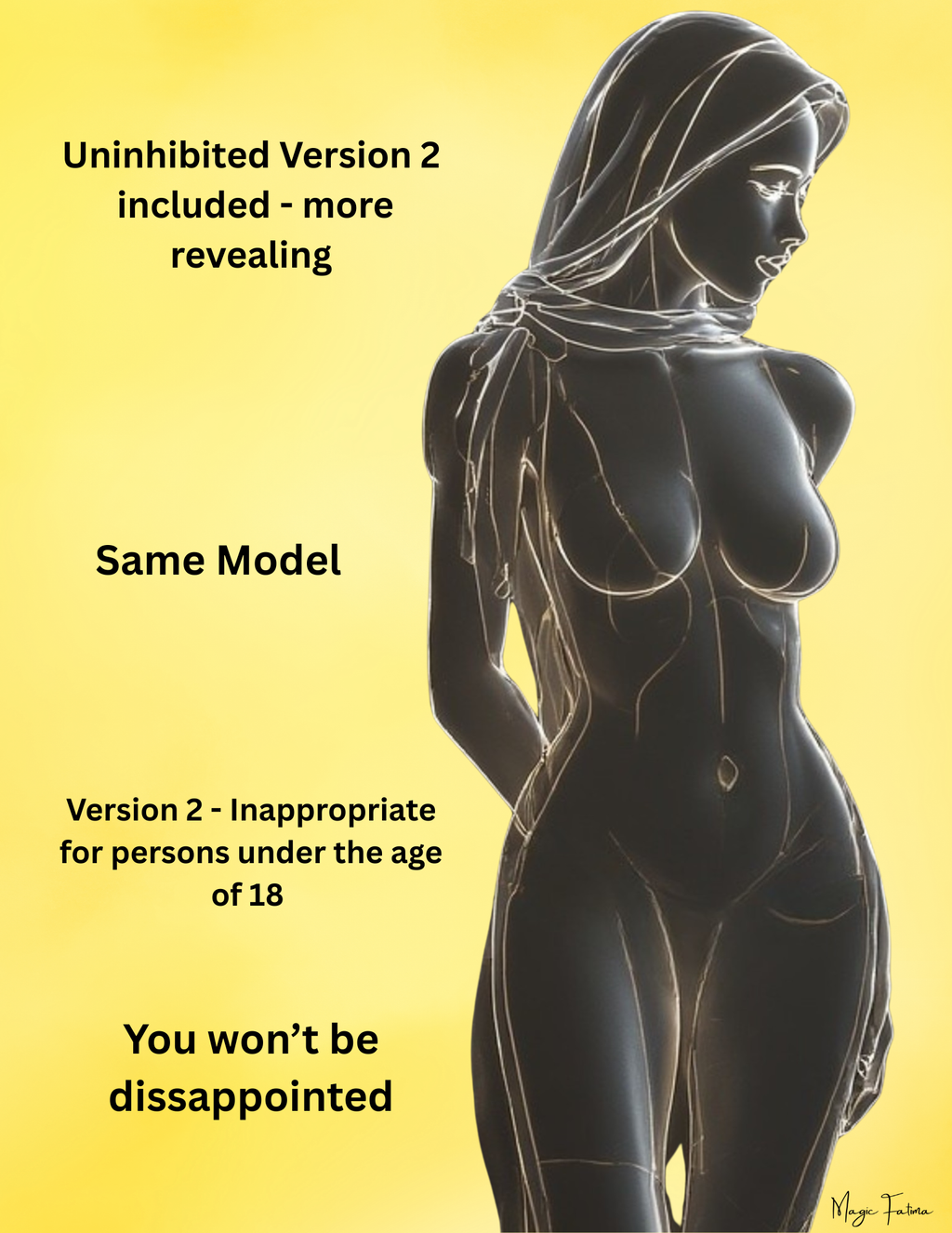Magic Fatima's Premium Glamourous Risque Female 8.5" x 11" Ultra Glossy Art Prints with Version 2 included