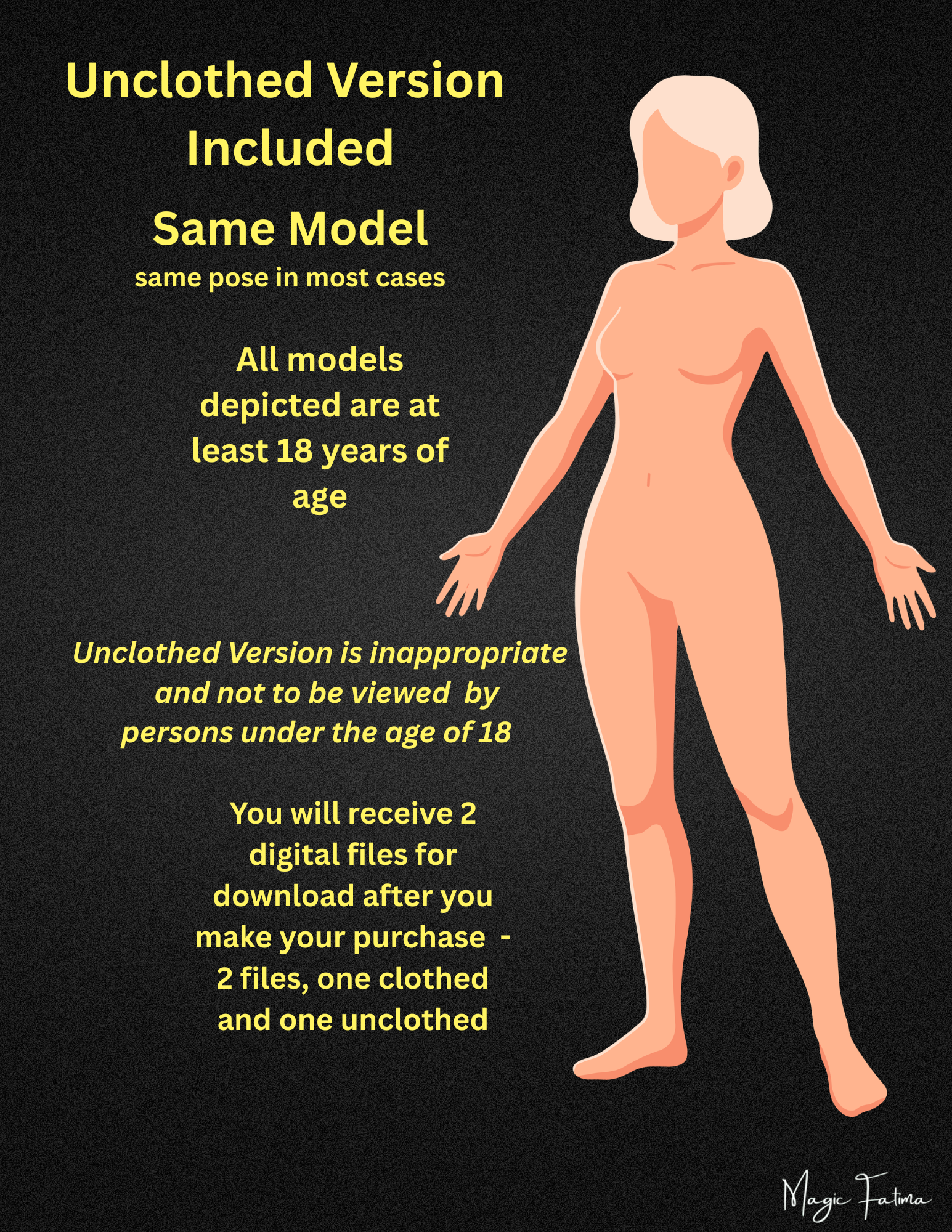 Female Risqué Pin-Up Art Print - Digital Download, Instant Access 8.5" X 11" Image #1056