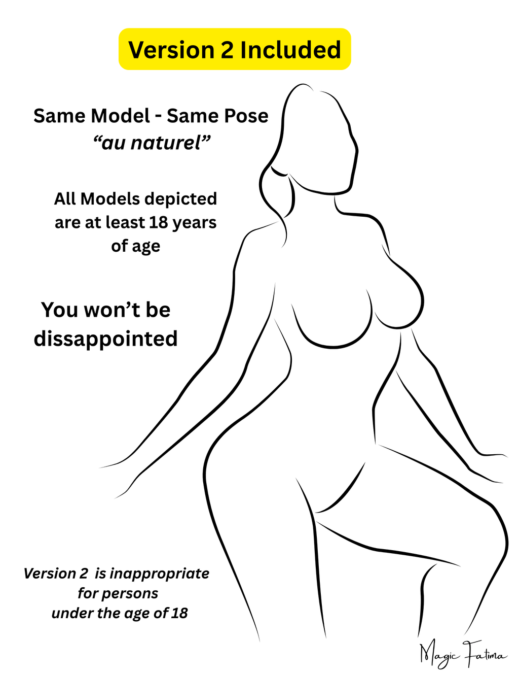 Woman in a white outfit with nude version 2 included