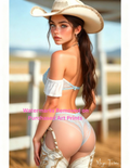 Woman in a cowboy hat and white outfit