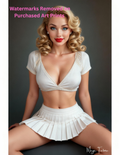 Woman in a white outfit with nude version 2 included