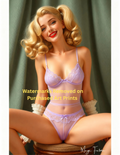 Woman in lavender lingerie sitting on a chair with nude version included free