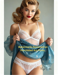 Woman in white lingerie with nude version included